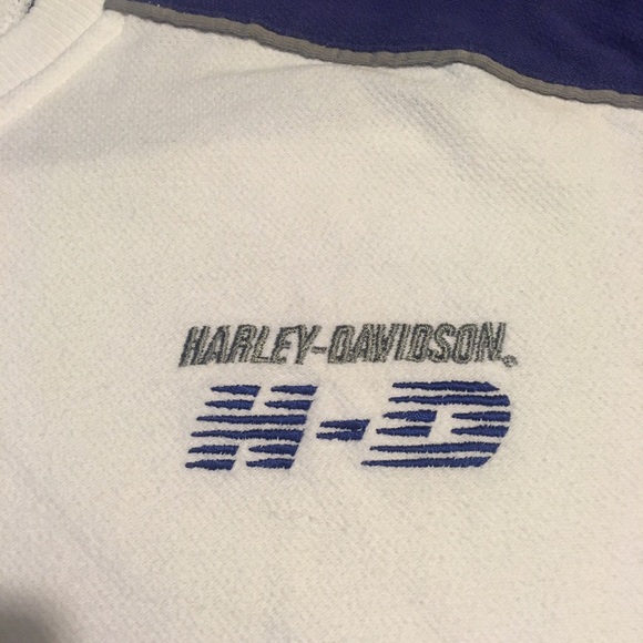 Vtg Harley Colorblock Arm Spellout Tee L - Picture 5 of 10